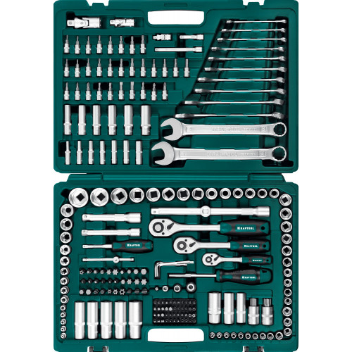 KRAFTOOL X Drive, 216 предм., (1/2″+3/8″+1/4″), Универсальный набор инструмента (27888-H216)