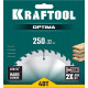 KRAFTOOL Optima 250х32мм 40Т, диск пильный по дереву