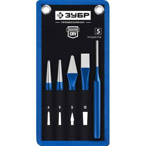 ЗУБР Профессионал набор зубил и кернеров в чехле, 5 предметов