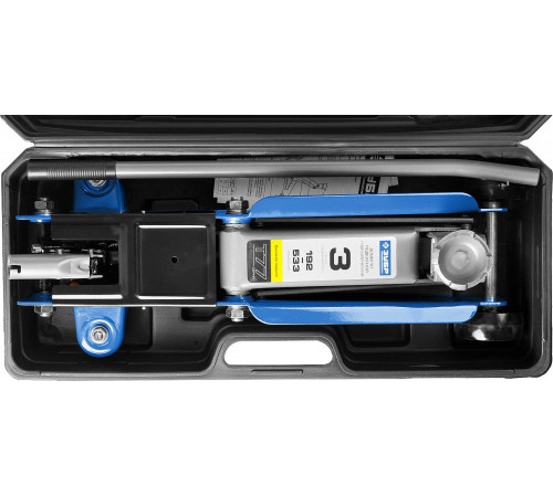 ЗУБР Т-77-К 3т 192-533мм подкатной домкрат с высоким подъемом в кейсе, Профессионал