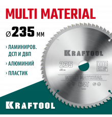 KRAFTOOL Multi Material 235х30мм 64Т, диск пильный по алюминию