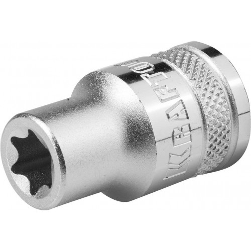 Торцовая головка KRAFTOOL ″INDUSTRIE QUALITAT″, Cr-V, внешний TORX, хромосатинированная, 1/2″, Е 14