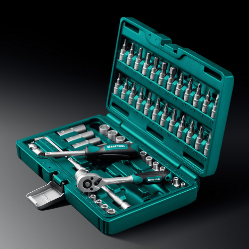 KRAFTOOL X-Drive, 57 предм. (1/4″), Универсальный набор инструмента (27885-H57)