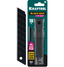 KRAFTOOL BLACK MAX 18 мм лезвия сегментированные, 8 сегментов, 10 шт