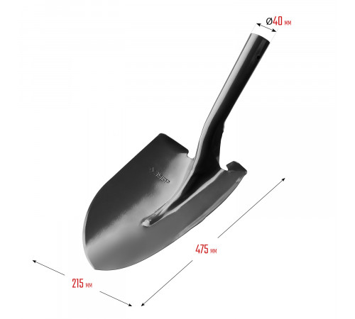 Штыковая лопата для земляных работ ЗУБР МАСТЕР, ЛСГ, без черенка