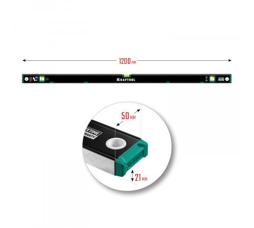 Kraftool 1200 мм, магнитный уровень с зеркальным глазком