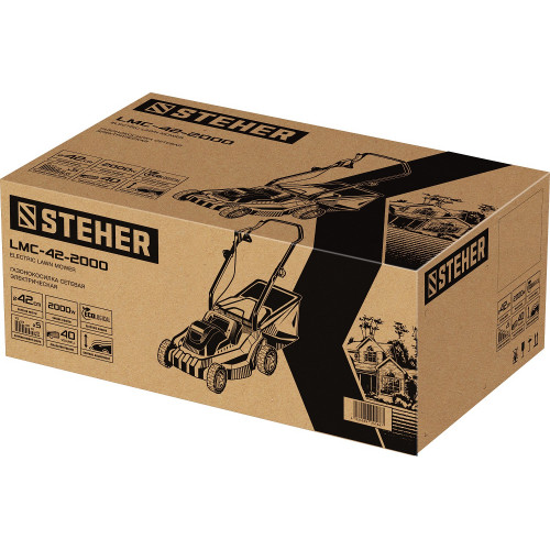 STEHER 2000 Вт газонокосилка сетевая, ш/с 42 см