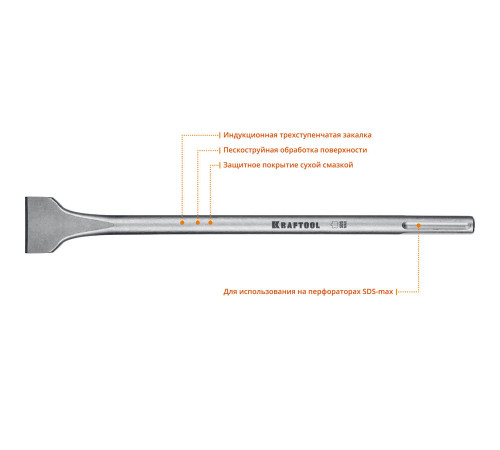 KRAFTOOL ALLIGATOR SDS-max Зубило плоское широкое 50 х 400 мм