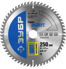 ЗУБР Чисторез 250 x 32мм 60Т, диск пильный по дереву