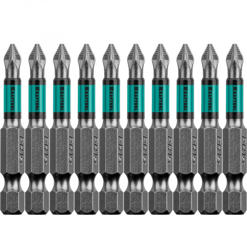 Optimum Line Биты, PZ1, 50 мм, тип хвостовика E 1/4″, 10 шт в блистере, KRAFTOOL