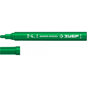 ЗУБР МК-400 2-4 мм, круглый, зеленый, Маркер-краска, ПРОФЕССИОНАЛ (06325-4)