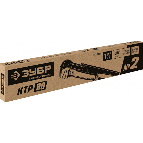 ЗУБР КТР-90, №2, ключ трубный, прямые губки