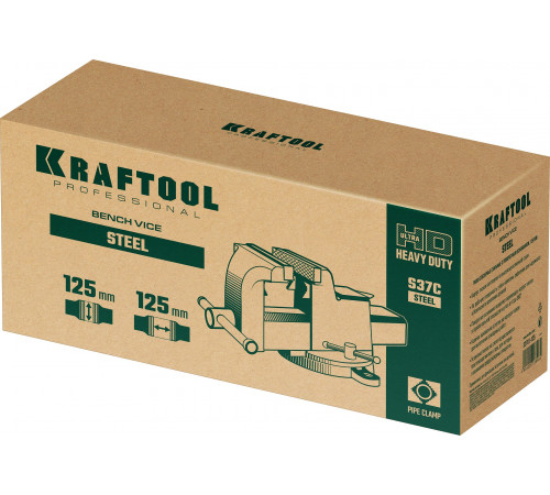 KRAFTOOL STEEL, 125 мм, стальные слесарные тиски