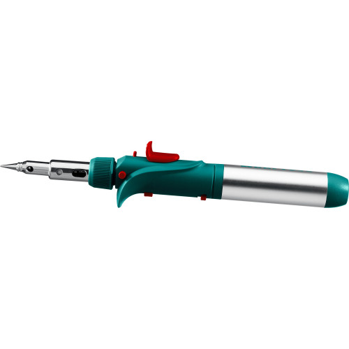Газовый паяльник KRAFTOOL SolderPro 120K, набор 10-в-1, 30-120 Вт, горелка, фен, пьезоподжиг, 1300°С
