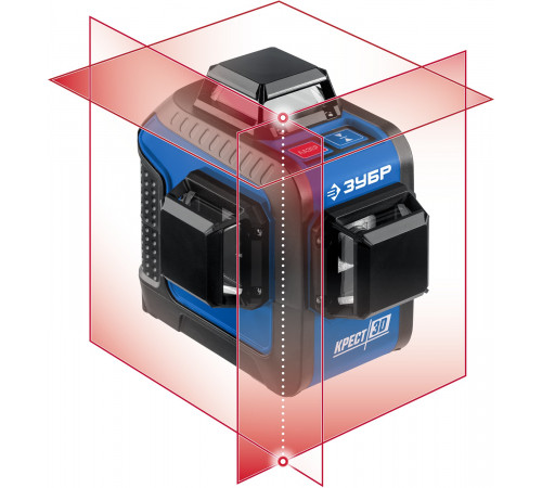 ЗУБР КРЕСТ 3D нивелир лазерный 3х360°, 20м/70м, точн. +/-0,3 мм/м