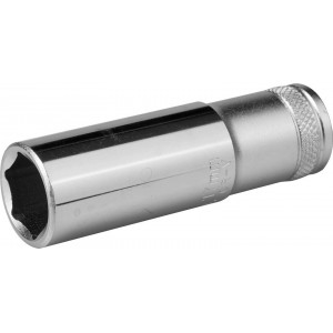 Торцовая головка KRAFTOOL ″INDUSTRIE QUALITAT″, удлиненная, Cr-V, FLANK, хромосатинированная, 1/2″, 17 мм