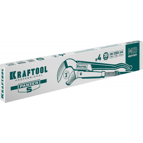KRAFTOOL PANZER-S, №4, ключ трубный, изогнутые губки