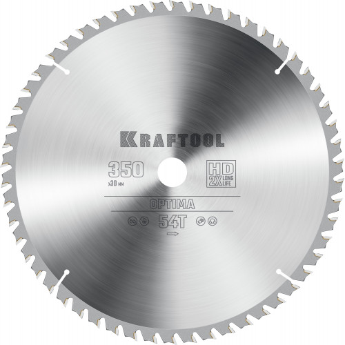 KRAFTOOL Optima 350х30мм 54Т, диск пильный по дереву