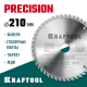 KRAFTOOL PRECISION 210х30мм 48Т, диск пильный по дереву