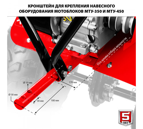 Усиленный бензиновый мотоблок ЗУБР, 7 л.с.