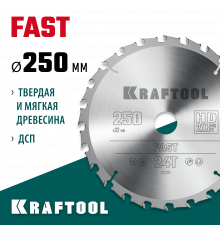 KRAFTOOL Fast 250х32мм 24Т, диск пильный по дереву