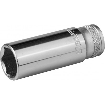 Торцовая головка KRAFTOOL ″INDUSTRIE QUALITAT″, удлиненная, Cr-V, FLANK, хромосатинированная, 1/4″, 13 мм