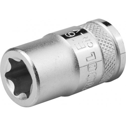 Торцовая головка KRAFTOOL ″INDUSTRIE QUALITAT″, Cr-V, внешний TORX, хромосатинированная, 1/2″, Е 18