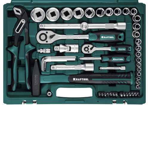 KRAFTOOL EXTREM-76, 76 предм., (1/2″+3/8″+1/4″), Универсальный набор инструмента (27889-H76)