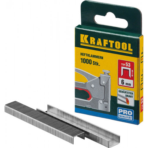 KRAFTOOL 18 мм скобы для степлера узкие тип 53, 1000 шт