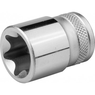 Торцовая головка KRAFTOOL ″INDUSTRIE QUALITAT″, Cr-V, внешний TORX, хромосатинированная, 1/2″, Е 22