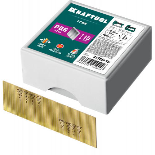 KRAFTOOL P0.6 15 мм шпильки(гвозди) для пневматического нейлера, 10 000 шт
