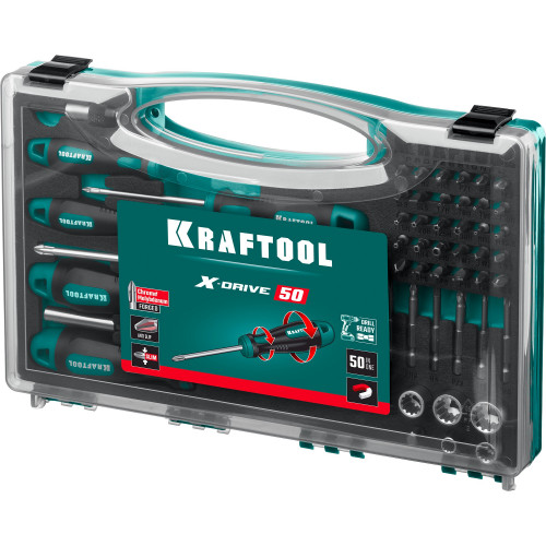KRAFTOOL X-Drive-50 набор отверток и насадок 50 шт