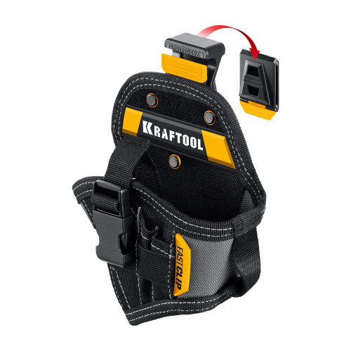 KRAFTOOL KH-5C с быстросъёмным креплением FastClip, 5 карманов и петель, кобура для компактного шуруповерта (38770)