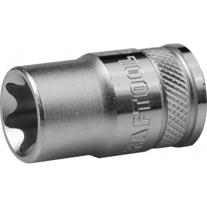 Торцовая головка KRAFTOOL ″INDUSTRIE QUALITAT″, Cr-V, внешний TORX, хромосатинированная, 1/2″, Е 16