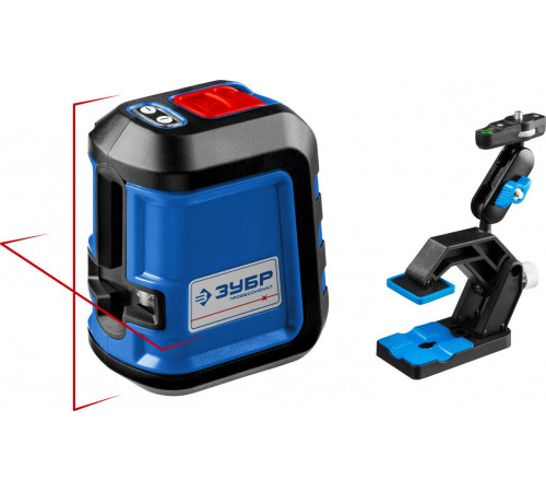 ЗУБР КРЕСТ-15, нивелир лазерный, суперкомпакт, 15м, точн. +/-0,3 мм/м, держатель