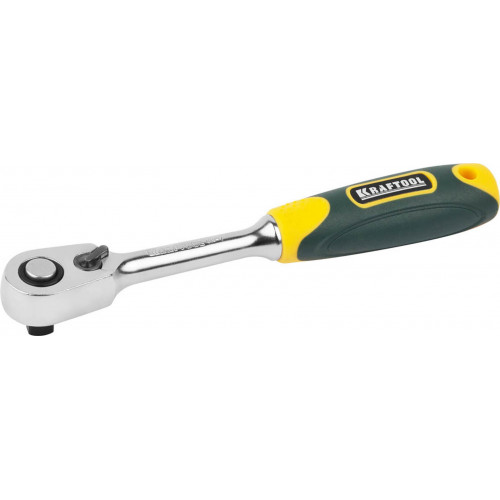 Трещотка для торцовых головок KRAFTOOL ″PRO″, Сr-V сталь, 60 зубцов, 1/4″
