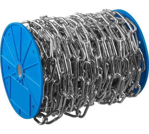 Цепь длиннозвенная, DIN 763, оцинкованная сталь, d=10мм, L=10м, ЗУБР Профессионал