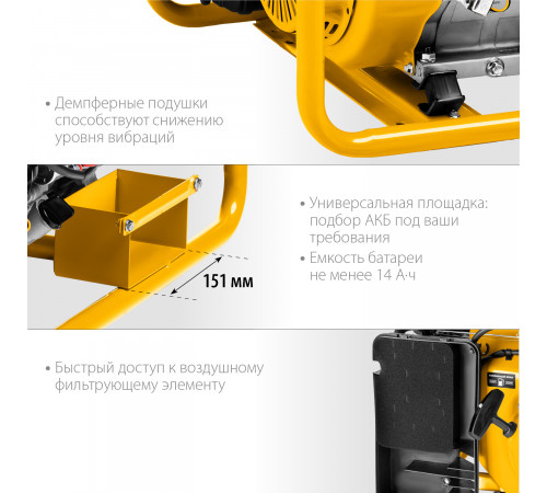 GS-6500Е бензиновый генератор с электростартером, 5500 Вт, STEHER