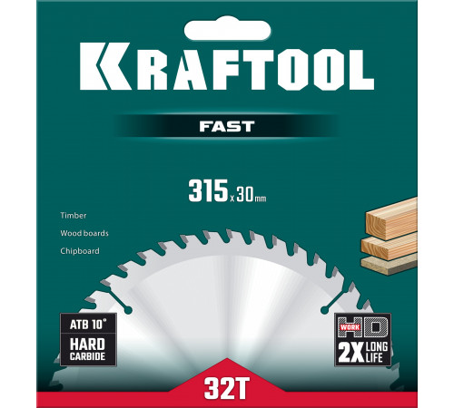 KRAFTOOL Fast 315х30мм 32Т, диск пильный по дереву