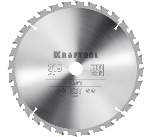 KRAFTOOL Fast 315х30мм 32Т, диск пильный по дереву