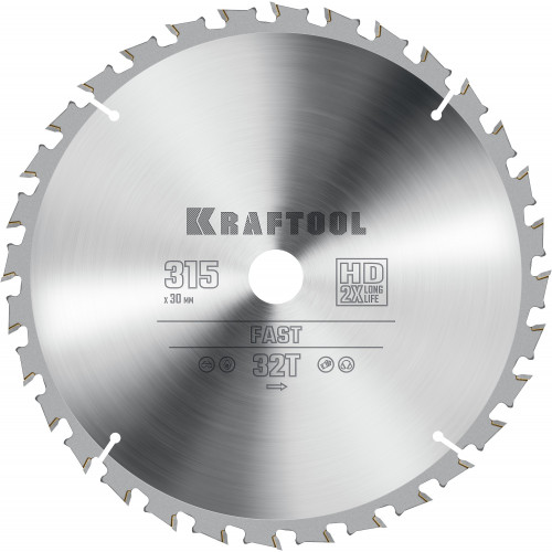KRAFTOOL Fast 315х30мм 32Т, диск пильный по дереву