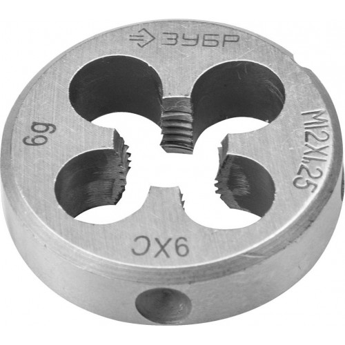 ЗУБР М12x1.25мм, плашка, сталь 9ХС, круглая ручная