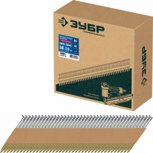 ЗУБР SN34 (D34) 50 х 2.8 мм, реечные гвозди рифленые оцинкованные, 5000 шт (305399-50)