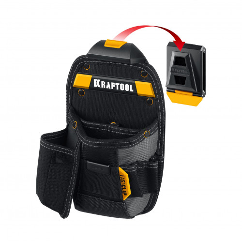 KRAFTOOL KP-8 с быстросъёмным креплением FastClip, 8 карманов и петель, 170 х 260 мм, поясная сумка (38776)