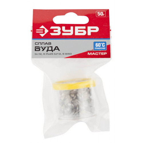 Сплав ЗУБР ВУДА (Sn12,5Pb25Cd12,5Bi50), легкоплавкий в гранулах, 50гр