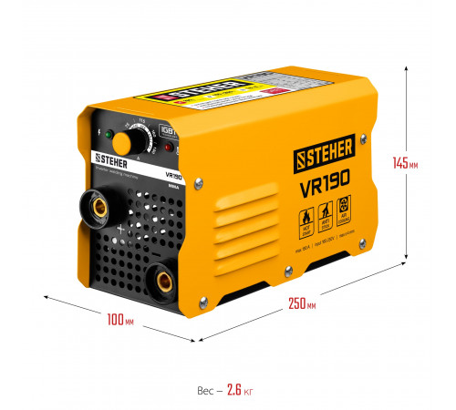 Сварочный аппарат инверторный, 190 А, STEHER