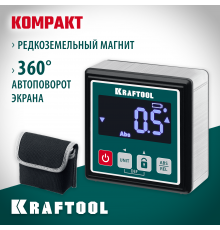 KRAFTOOL KOMPAKT уровень-уклономер электронный, 4х90°, магнитный, 4 кнопки