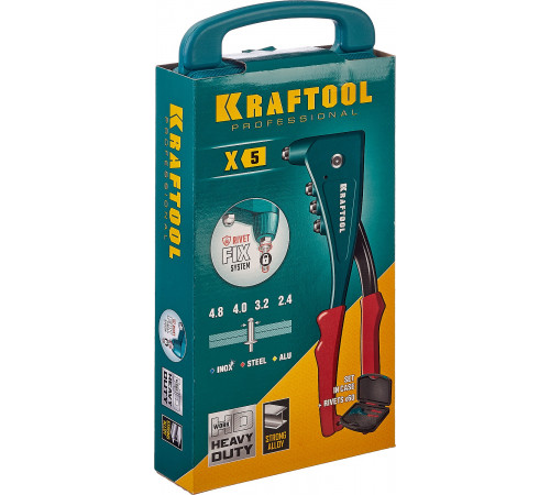 KRAFTOOL X-5F заклепочник с функцией FIX (удержание заклепки) в кейсе