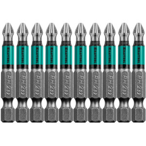 Optimum Line Биты, PH2, 50 мм, тип хвостовика E 1/4″, 10 шт в блистере, KRAFTOOL