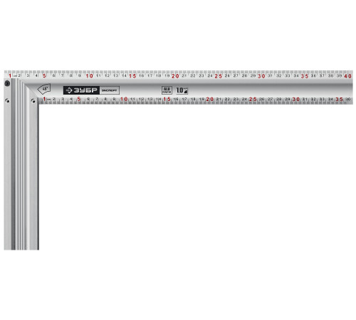 ЗУБР ЭКСПЕРТ 400 мм жесткий столярный угольник с усиленным алюминиевым полотном